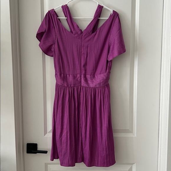 Anthropologie Deep V-Neck Vibrant Purple Dress NWT - Picture 7 of 13